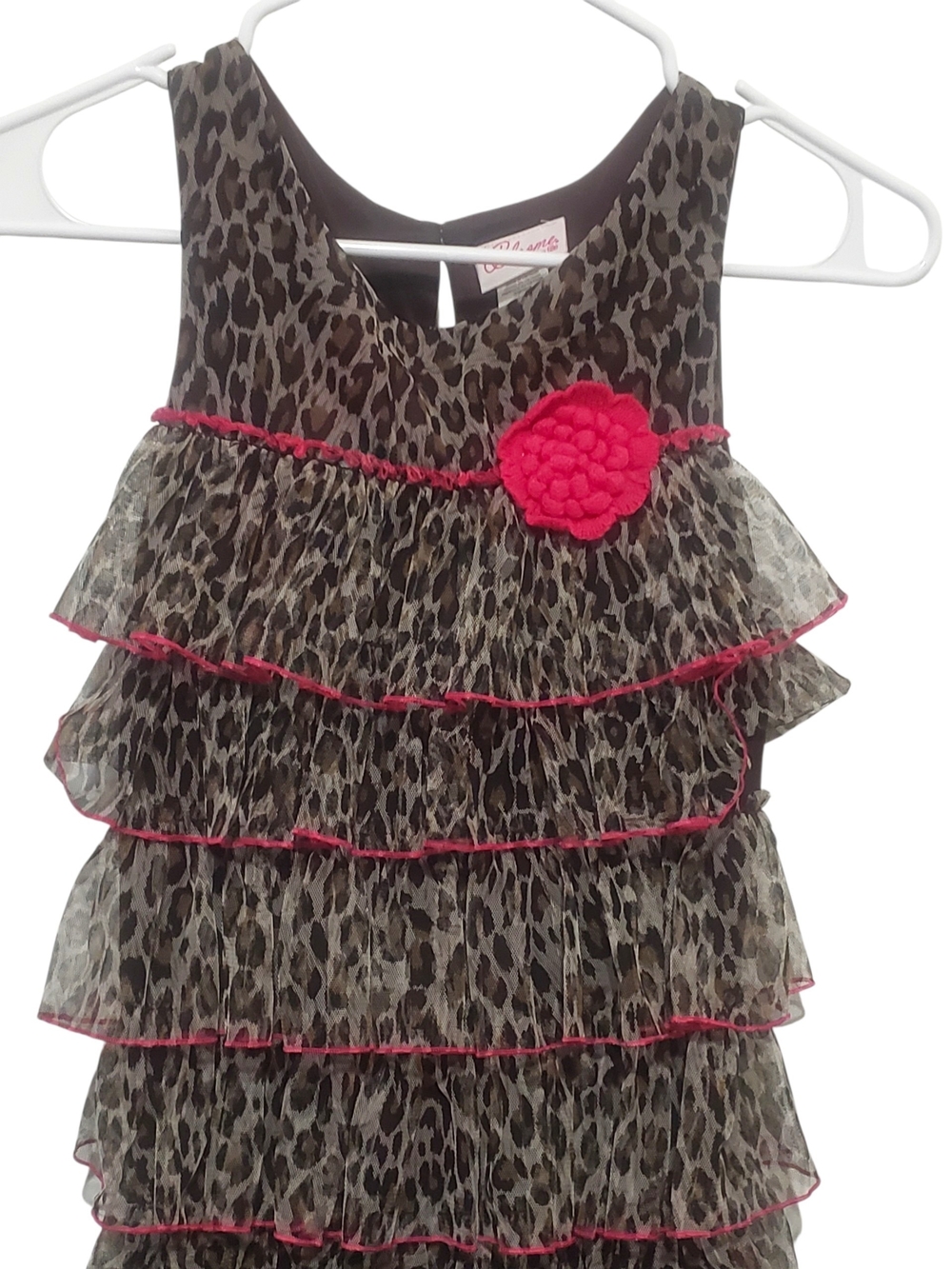 Girls Bloome Tiered Sleeveless Cheeta Print NWT size 14.5 Vintage Dress